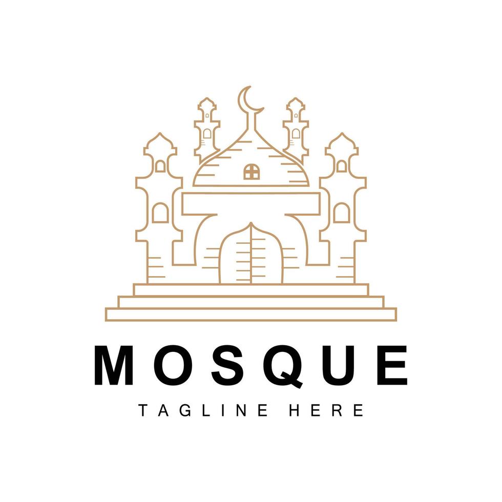 moskee logo, Islamitisch aanbidden ontwerp, eid al fitr moskee gebouw vector icoon sjabloon, Ramadan, eid al adha