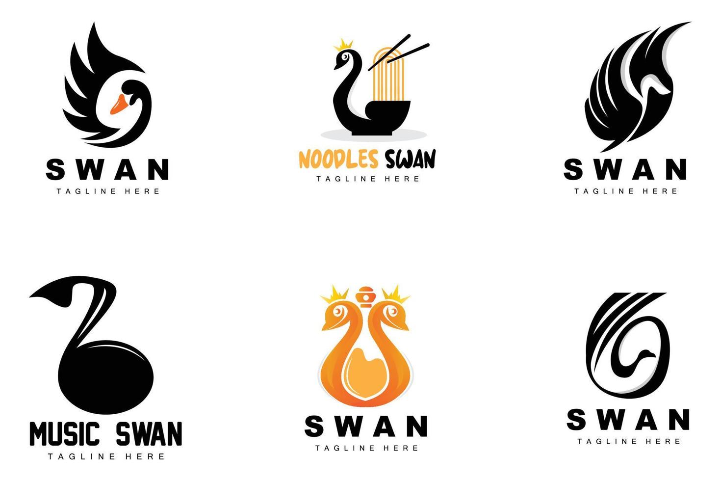 zwaan logo ontwerp, eend dier illustratie, bedrijf merk sjabloon vector