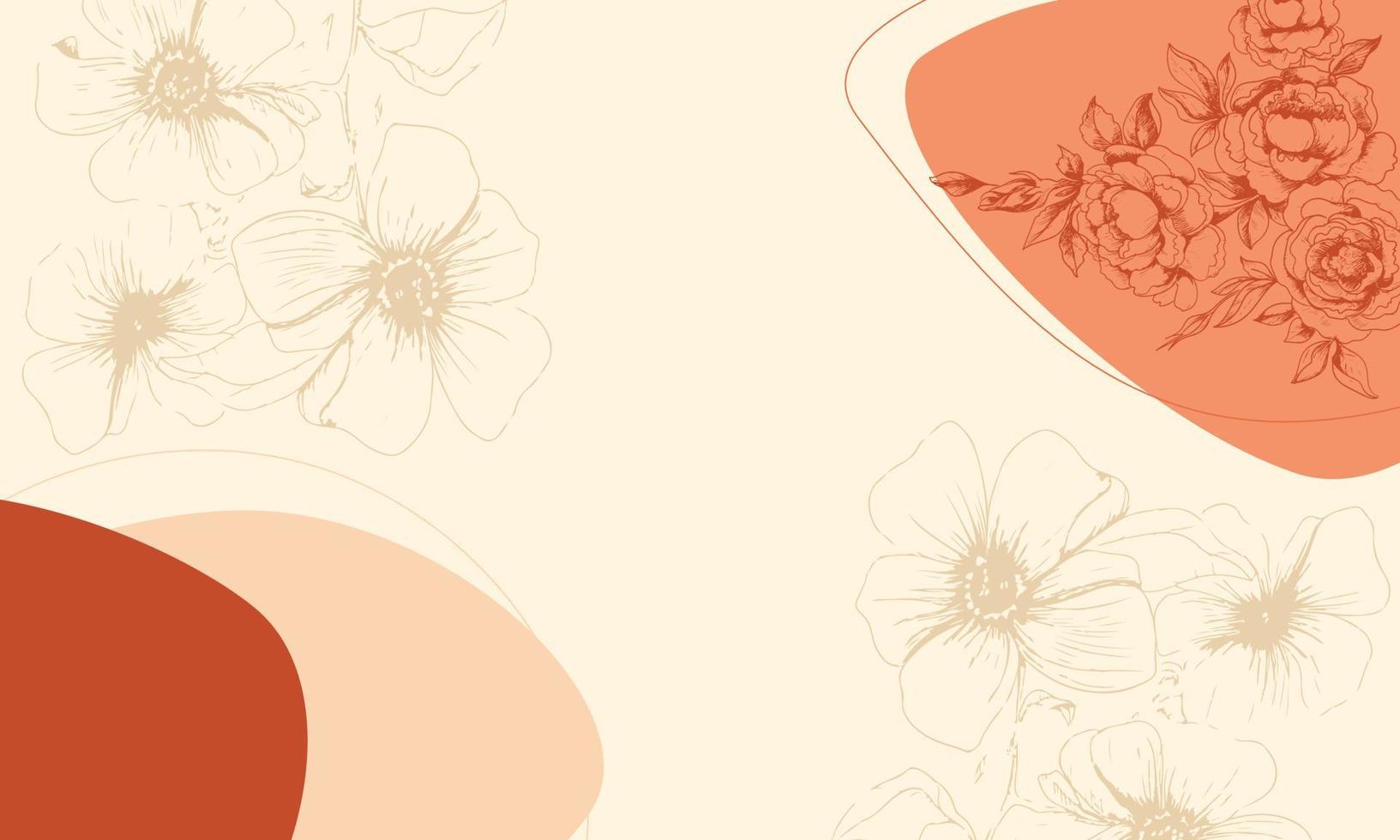 modern en gemakkelijk bloemen hand- lijn schetsen achtergrond vector