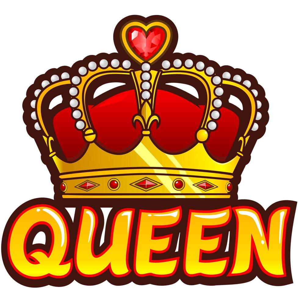 koningin kroon emote vector illustratie