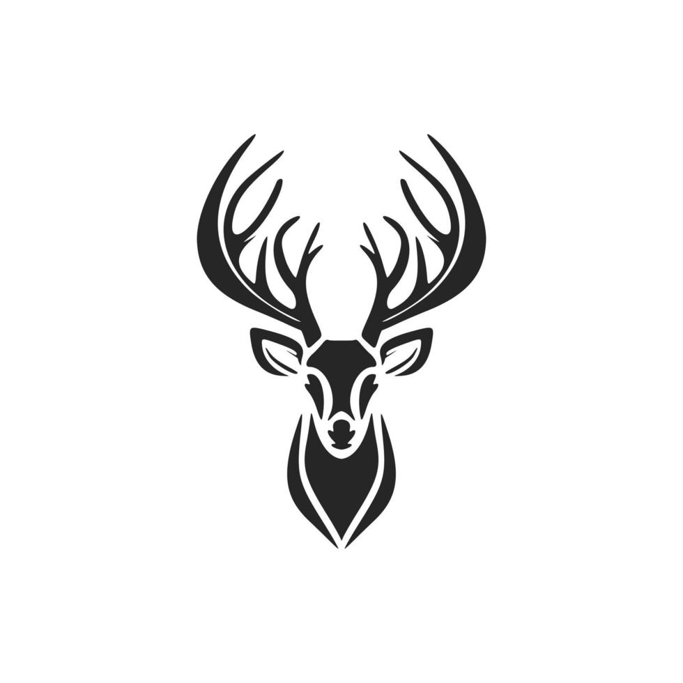 elegant zwart wit vector logo van de hert. geïsoleerd.
