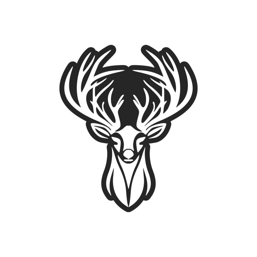 voortreffelijk gemakkelijk zwart wit vector logo van de hert. geïsoleerd Aan een wit achtergrond.