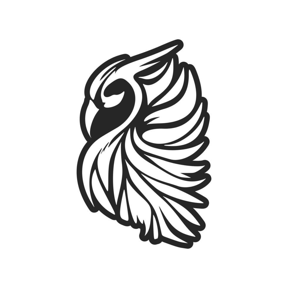 de elegant zwart wit vector logo van de uil. geïsoleerd Aan een wit achtergrond.