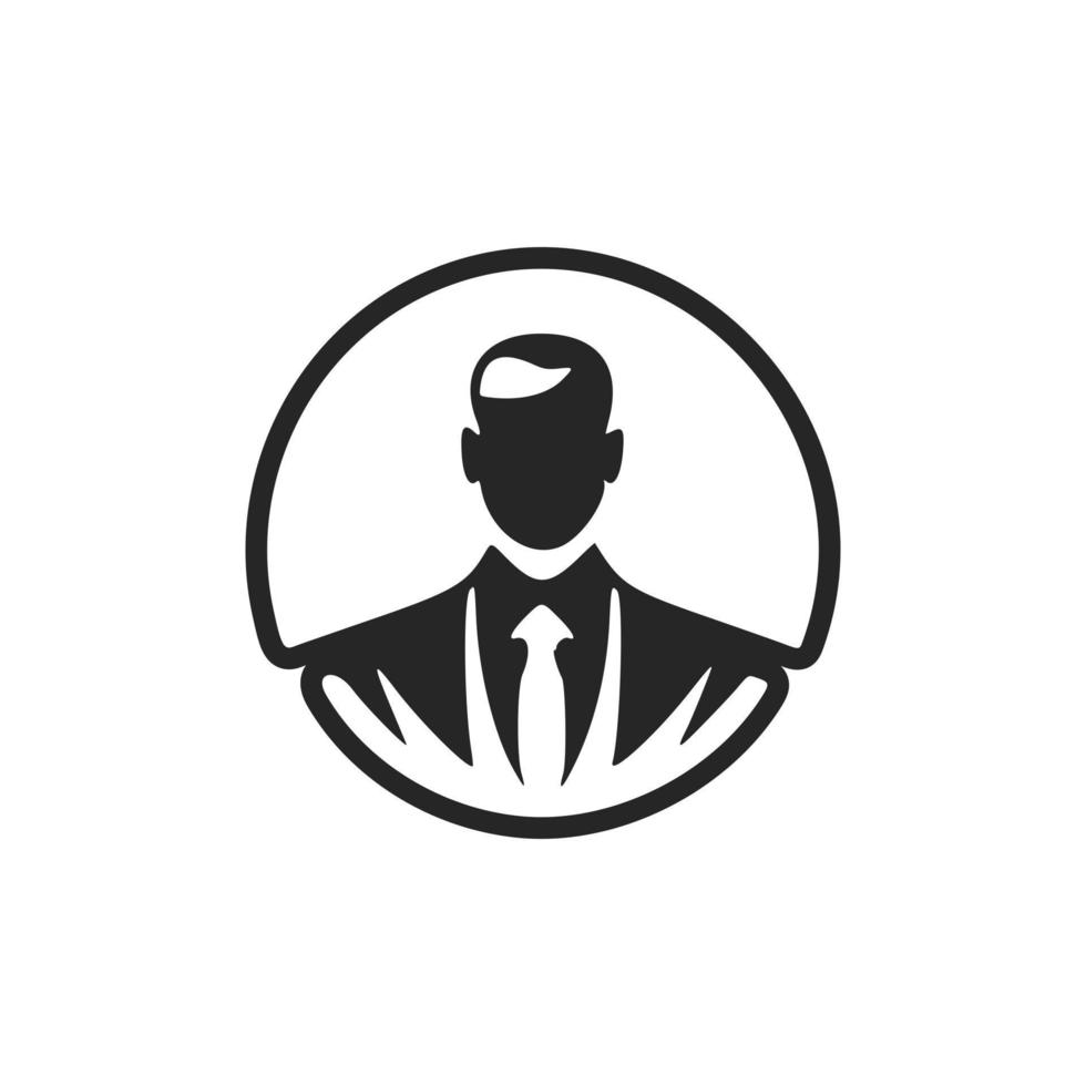 mooi zwart en wit zakenman logo. mooi zo voor bedrijf. vector