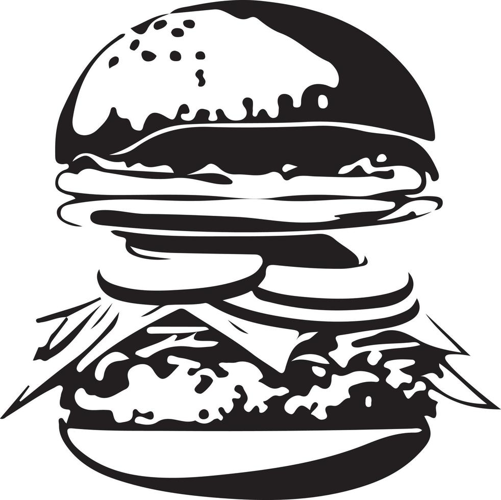 snel voedsel Hamburger illustratie voor vinyl snijdend vector