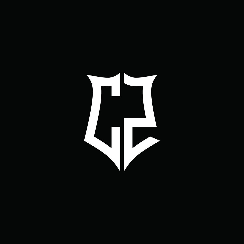 cs monogram brief logo lint met schild stijl geïsoleerd Aan zwart achtergrond vector