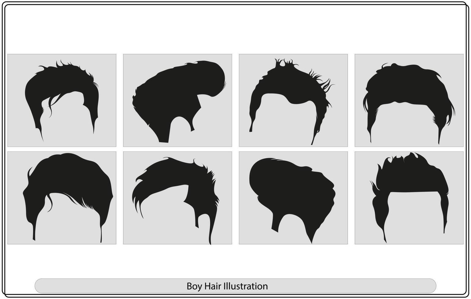 Mens haar- stijl jongen silhouet vector kunst vrij