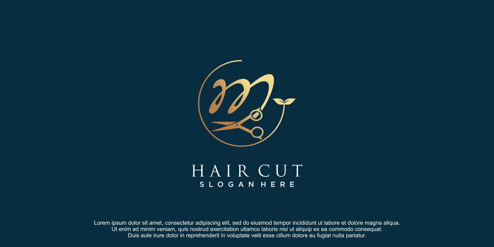 schoonheid salon logo met monogram brief m concept ontwerp icoon premie vector