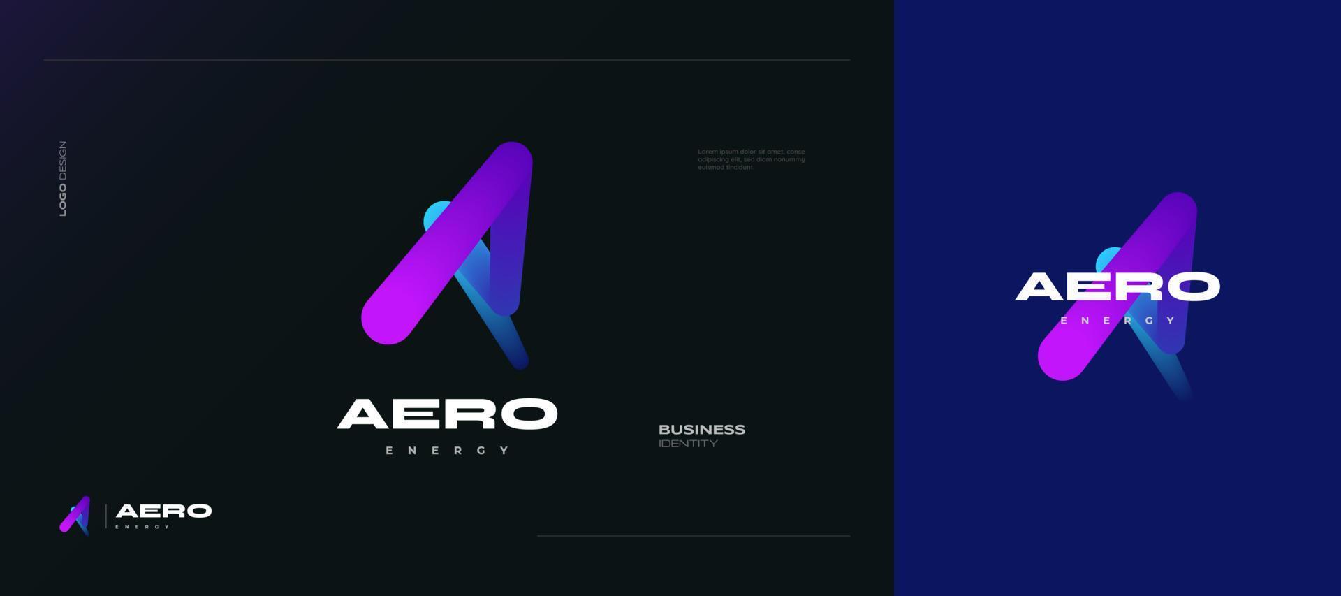 abstract en kleurrijk brief een logo ontwerp met mengsel stijl voor bedrijf en technologie merk logo vector