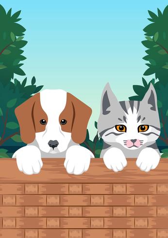 Puppies en Kittens Portret vector