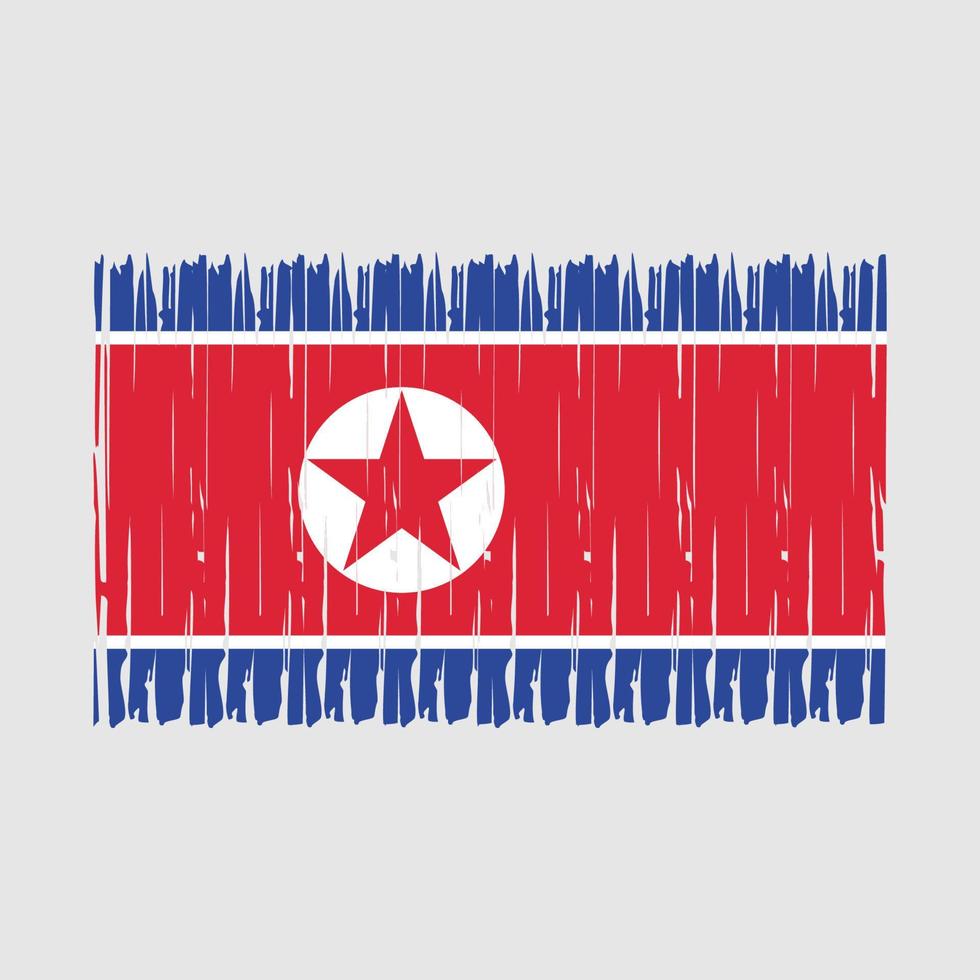 noord-korea vlagborstel vector