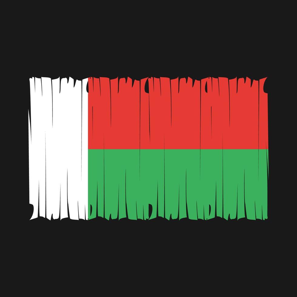 Madagascar vlag borstel vector illustratie