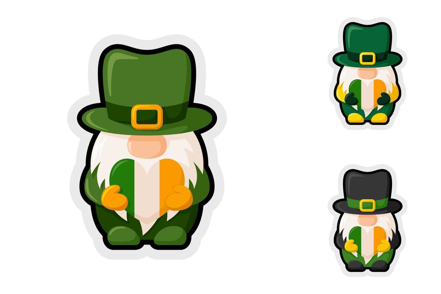 Notitie sticker reeks met elf van Ierse folklore vector