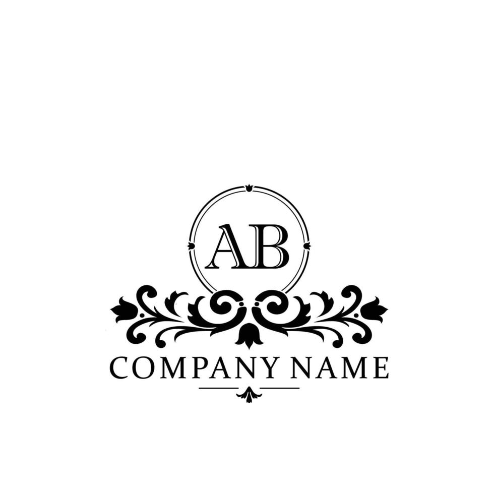 brief ab bloemen logo ontwerp. logo voor Dames schoonheid salon massage kunstmatig of spa merk vector