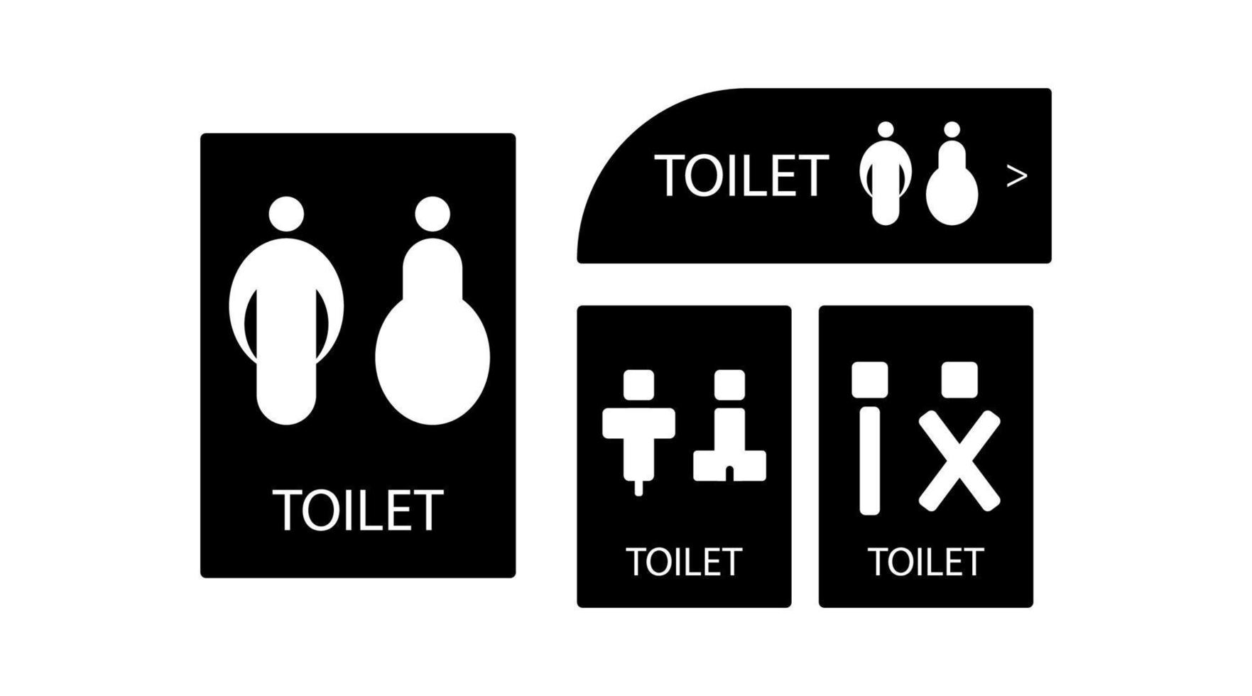 vrij vector vlak ontwerp toilet pictogrammen ontwerp