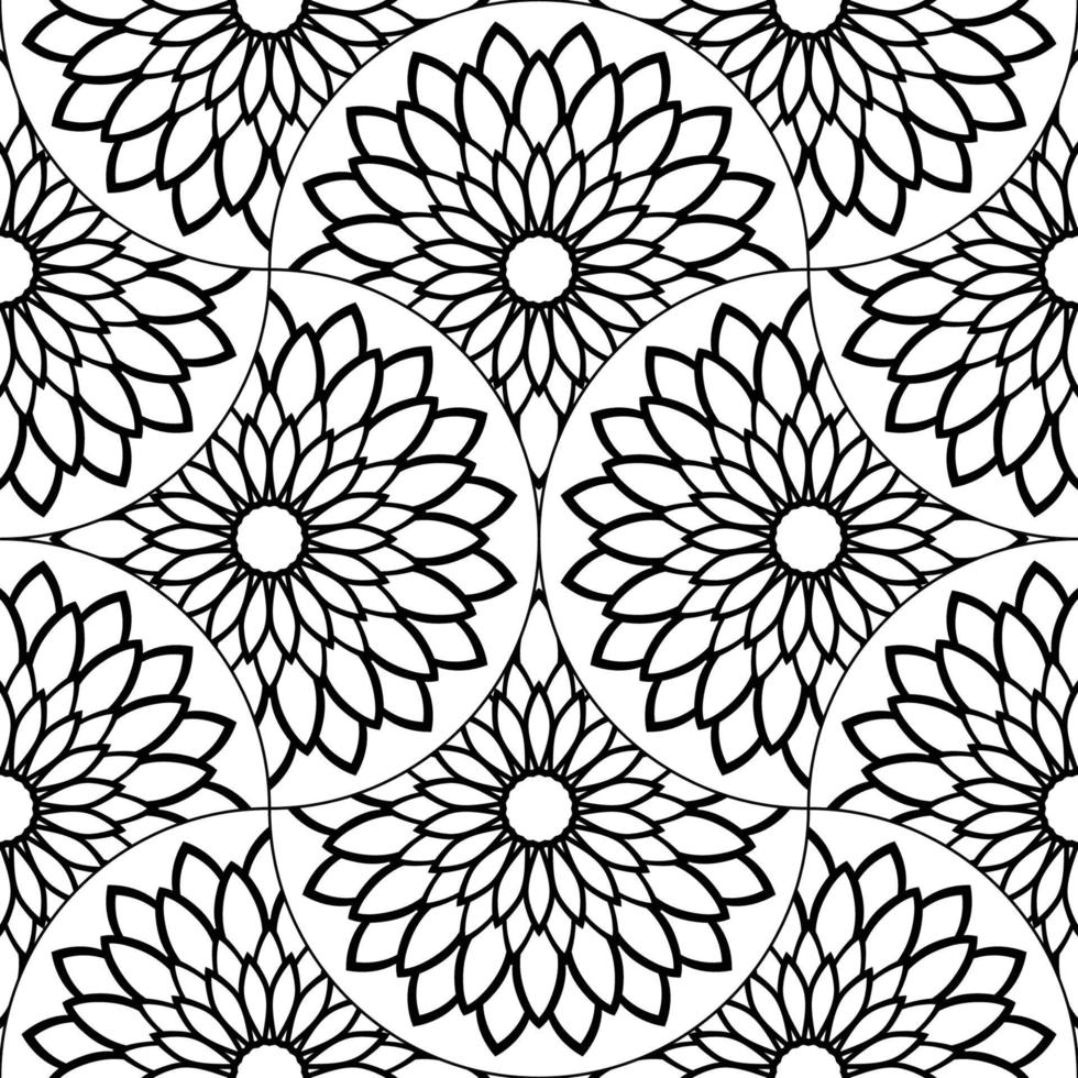 abstract mandala vis schaal naadloos patroon. sier- tegel, mozaïek- achtergrond. bloemen lapwerk oneindigheid kaart. Arabisch, Indisch, poef motieven. vector