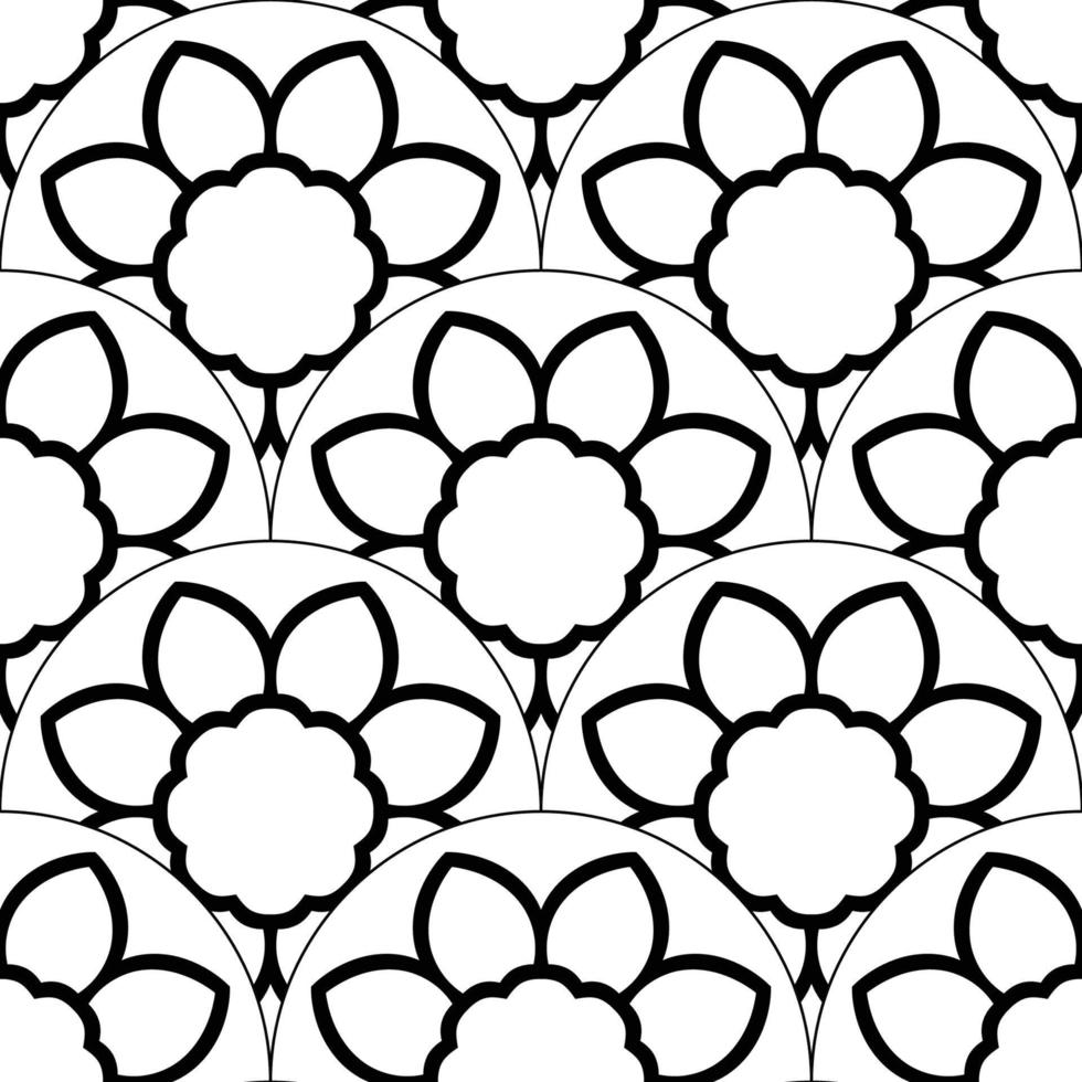 abstract mandala vis schaal naadloos patroon. sier- tegel, mozaïek- achtergrond. bloemen lapwerk oneindigheid kaart. Arabisch, Indisch, poef motieven. vector