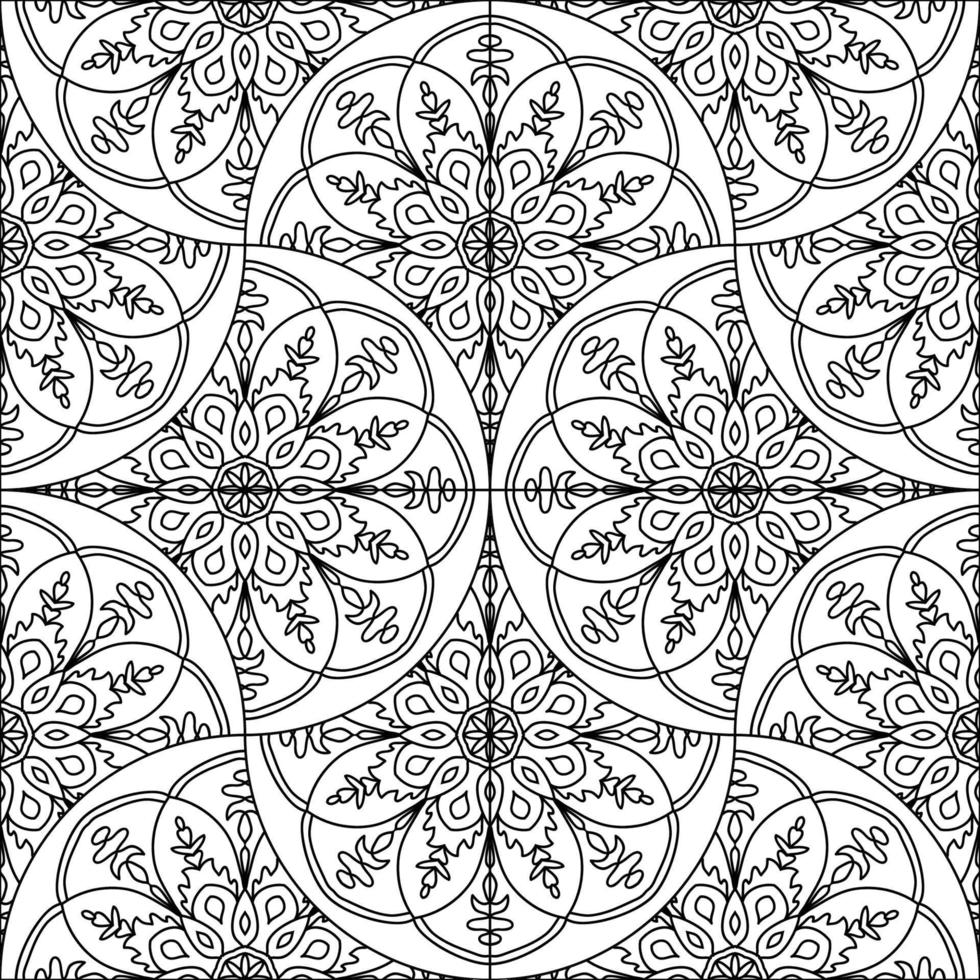 abstract mandala vis schaal naadloos patroon. sier- tegel, mozaïek- achtergrond. bloemen lapwerk oneindigheid kaart. Arabisch, Indisch, poef motieven. vector