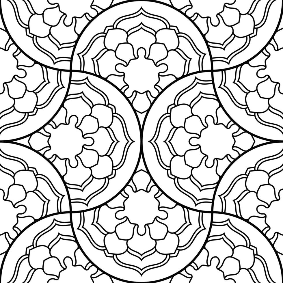 abstract mandala vis schaal naadloos patroon. sier- tegel, mozaïek- achtergrond. bloemen lapwerk oneindigheid kaart. Arabisch, Indisch, poef motieven. vector