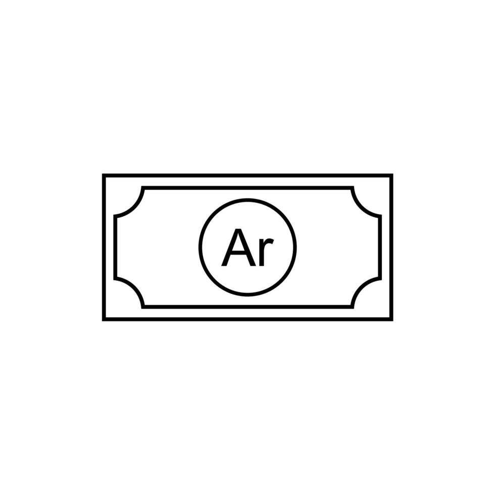 Madagascar valuta symbool, Madagaskar ariary icoon, mga teken. vector illustratie