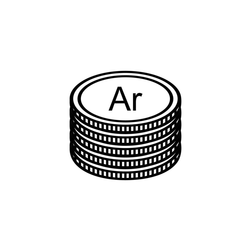 Madagascar valuta symbool, Madagaskar ariary icoon, mga teken. vector illustratie