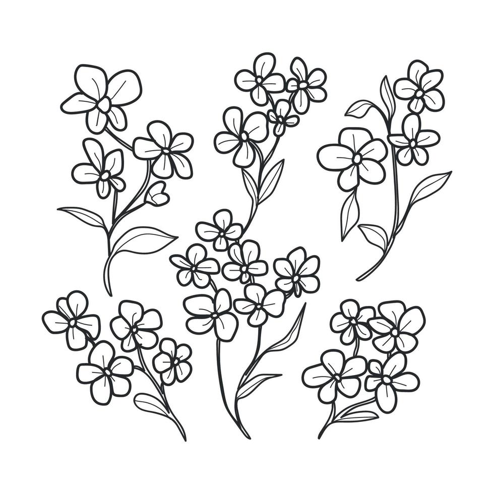 zwart schets met blad decoratie en bloemen decoratie uitnodiging vector