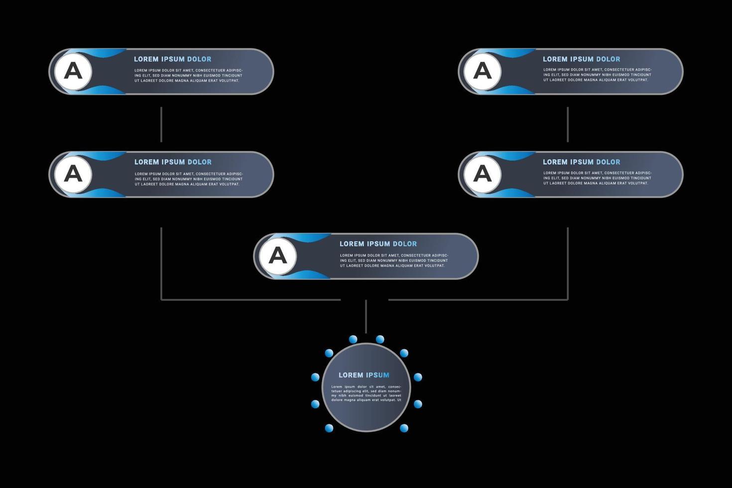 Zakelijke infographicssjabloon in 5 stappen vector