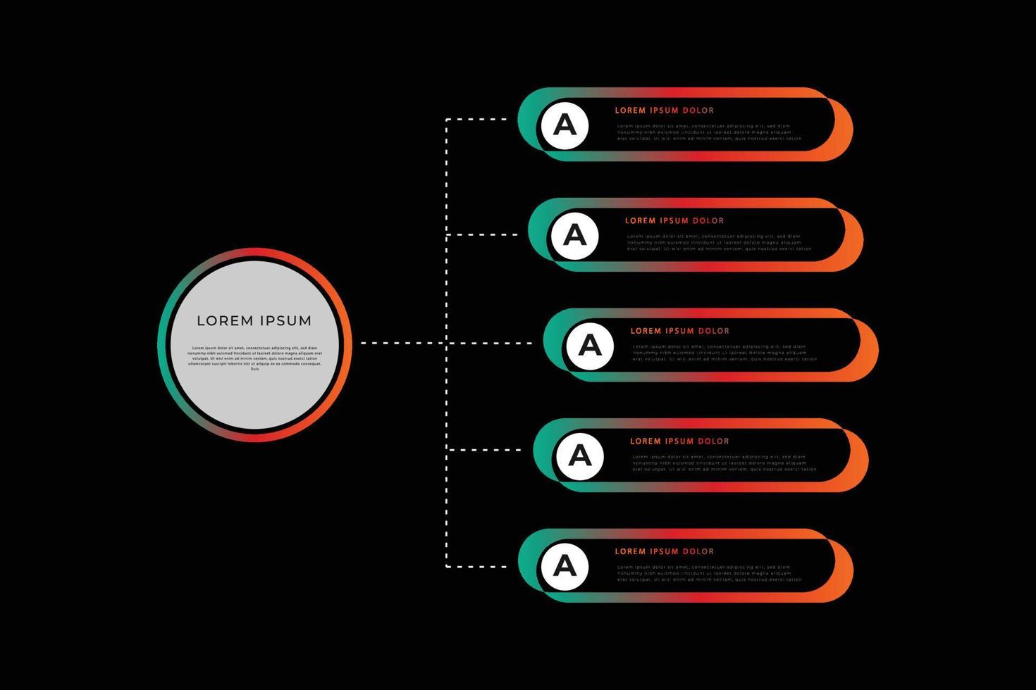 Zakelijke infographicssjabloon in 5 stappen vector