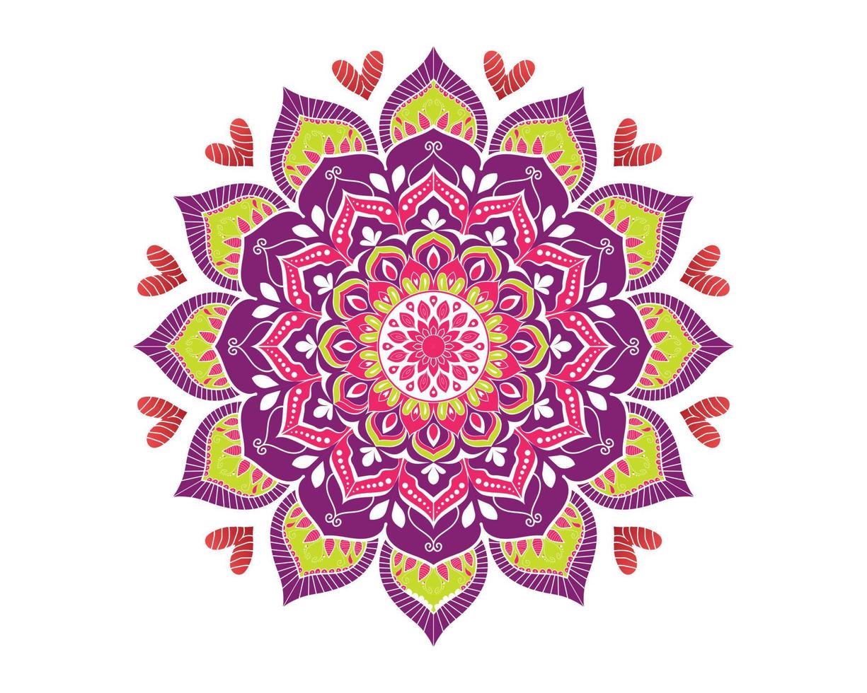 hand- getrokken kleurrijk mandala met tribal ornament vector