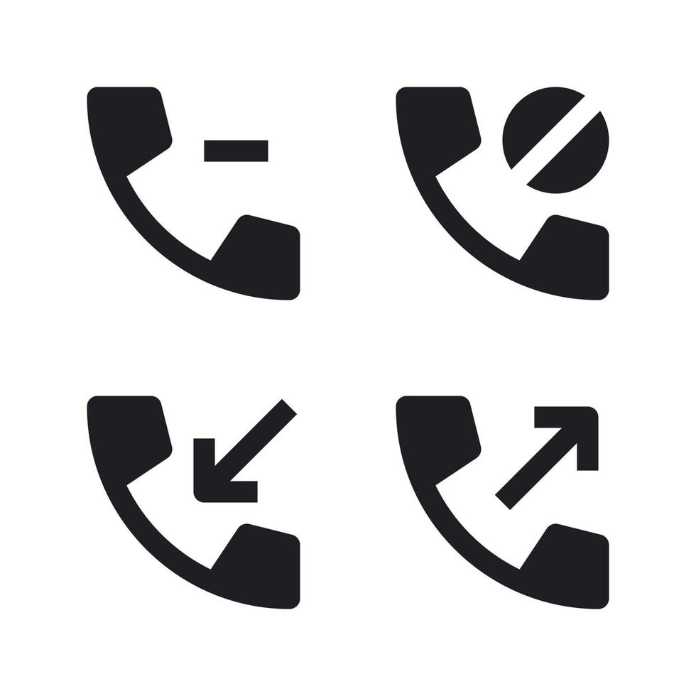 gebruiker koppel pictogrammen set. verwijderen telefoon, geblokkeerd, extravert, inkomend. perfect voor website mobiel app, app pictogrammen, presentatie, illustratie en ieder andere projecten vector