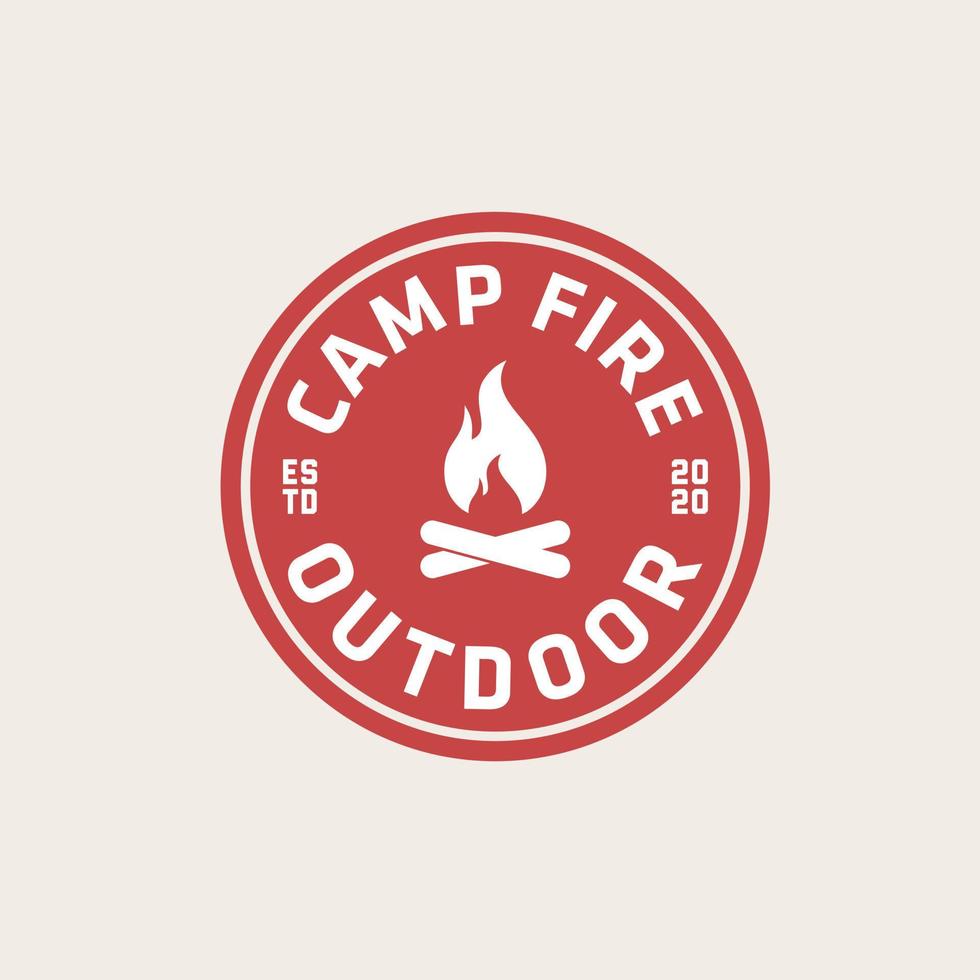 vreugdevuur, brand vlam kamp brand logo ontwerp icoon vector