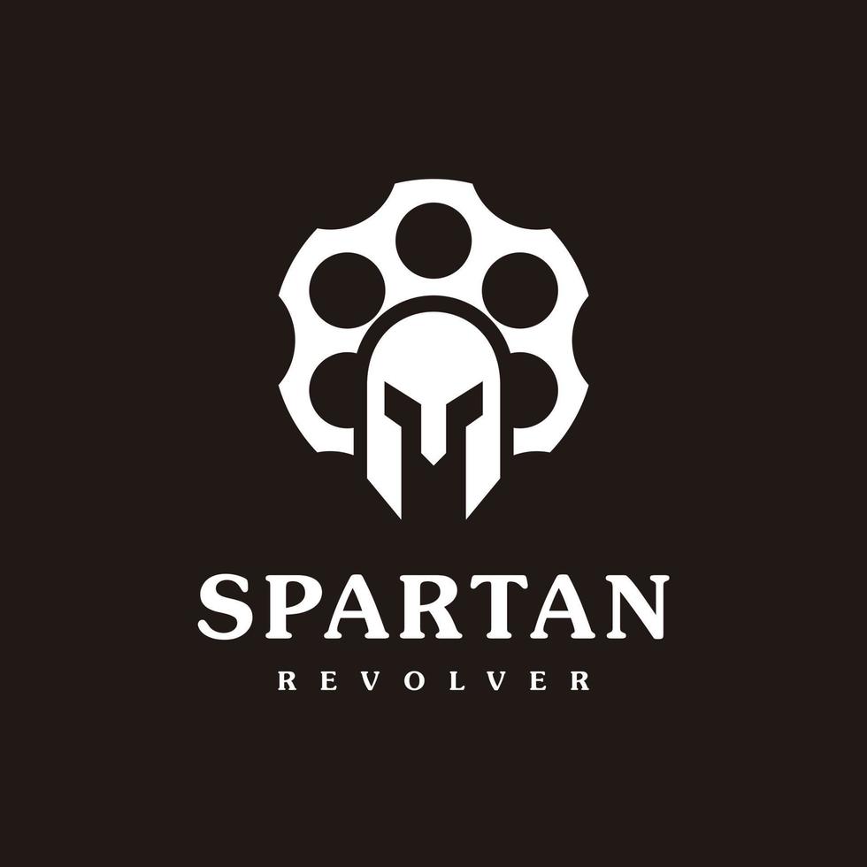 spartaans revolver geweer e sport logo ontwerp vector