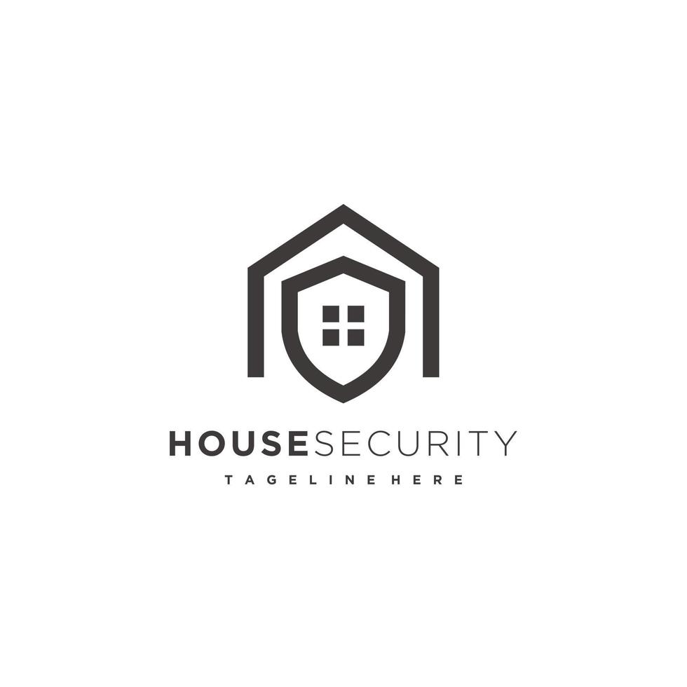 huis met schild huis veiligheid bedrijf logo icoon voor verzekering of bewaker bedrijf vector