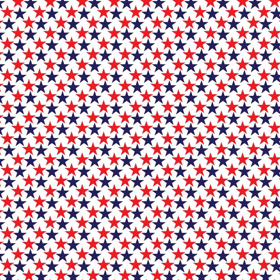 naadloos patroon gemaakt van rood en blauw vijf wees sterren. ster patroon in Amerikaans vlag kleuren. Verenigde Staten van Amerika onafhankelijkheid dag. presidenten dag. vlak stijl. vector