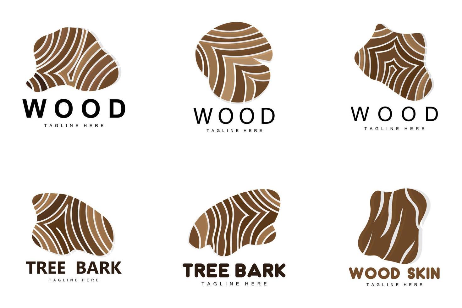 hout laag logo boom schors structuur ontwerp Woud sjabloon vector