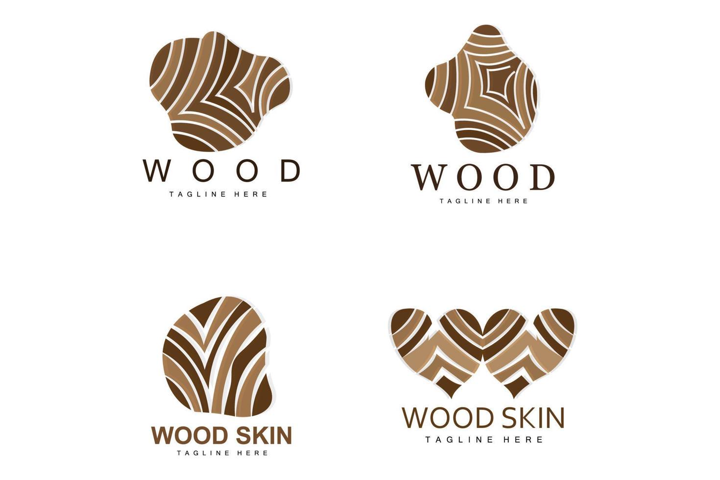 hout laag logo boom schors structuur ontwerp Woud sjabloon vector