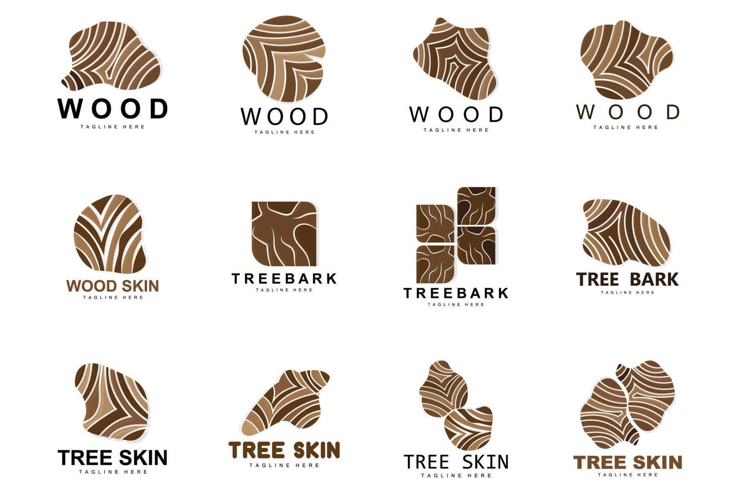 hout laag logo boom schors structuur ontwerp Woud sjabloon vector