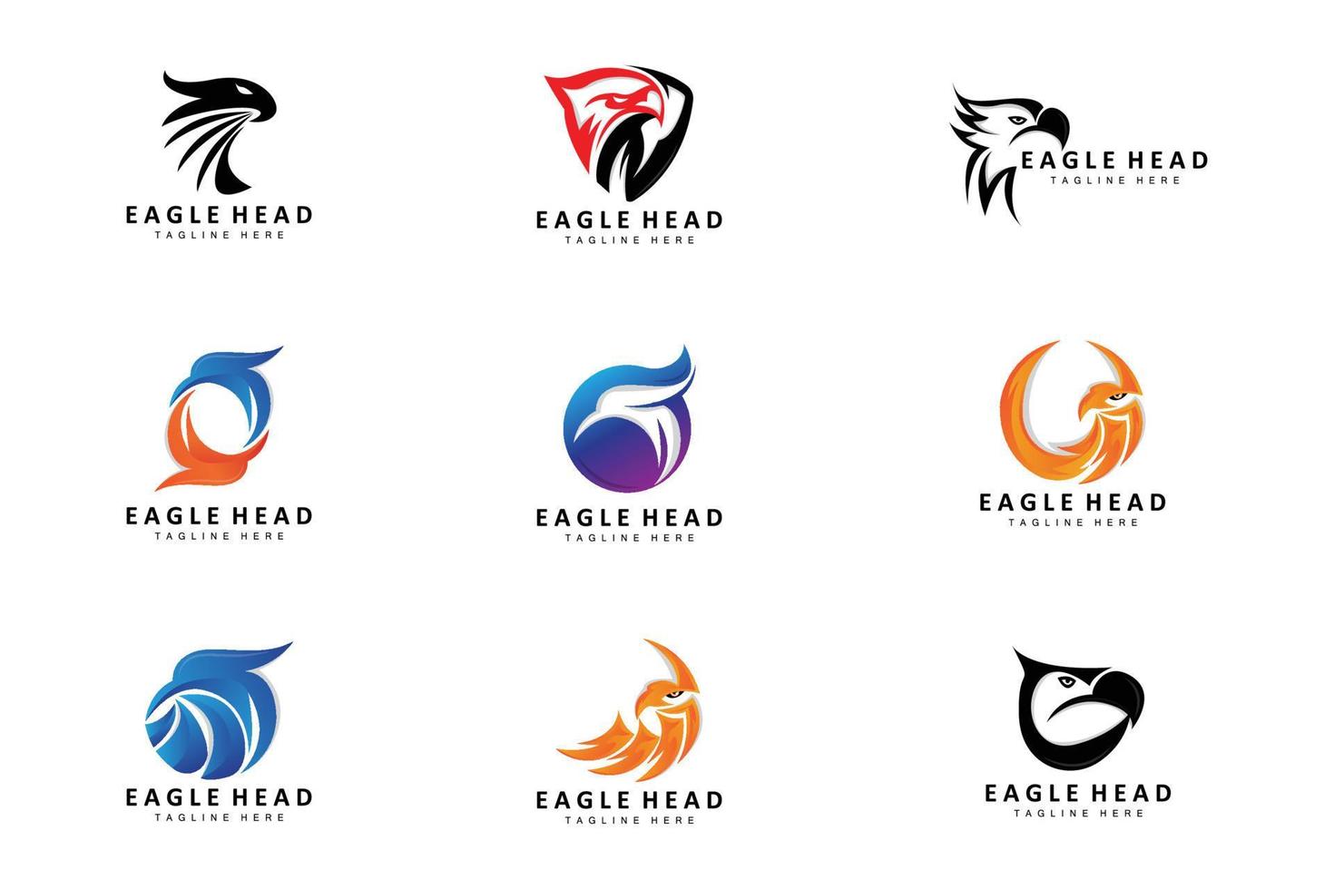 adelaar hoofd logo ontwerp, vliegend veer dier Vleugels vector, Product merk icoon illustratie vector