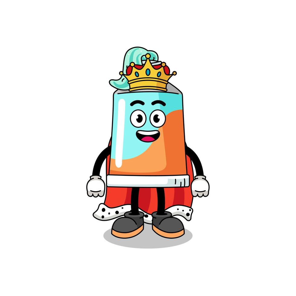 mascotte illustratie van tandpasta koning vector