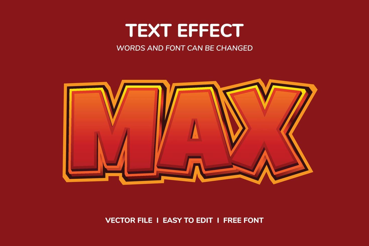 max. hoogte tekst effect sjabloon met 3d stijl vector