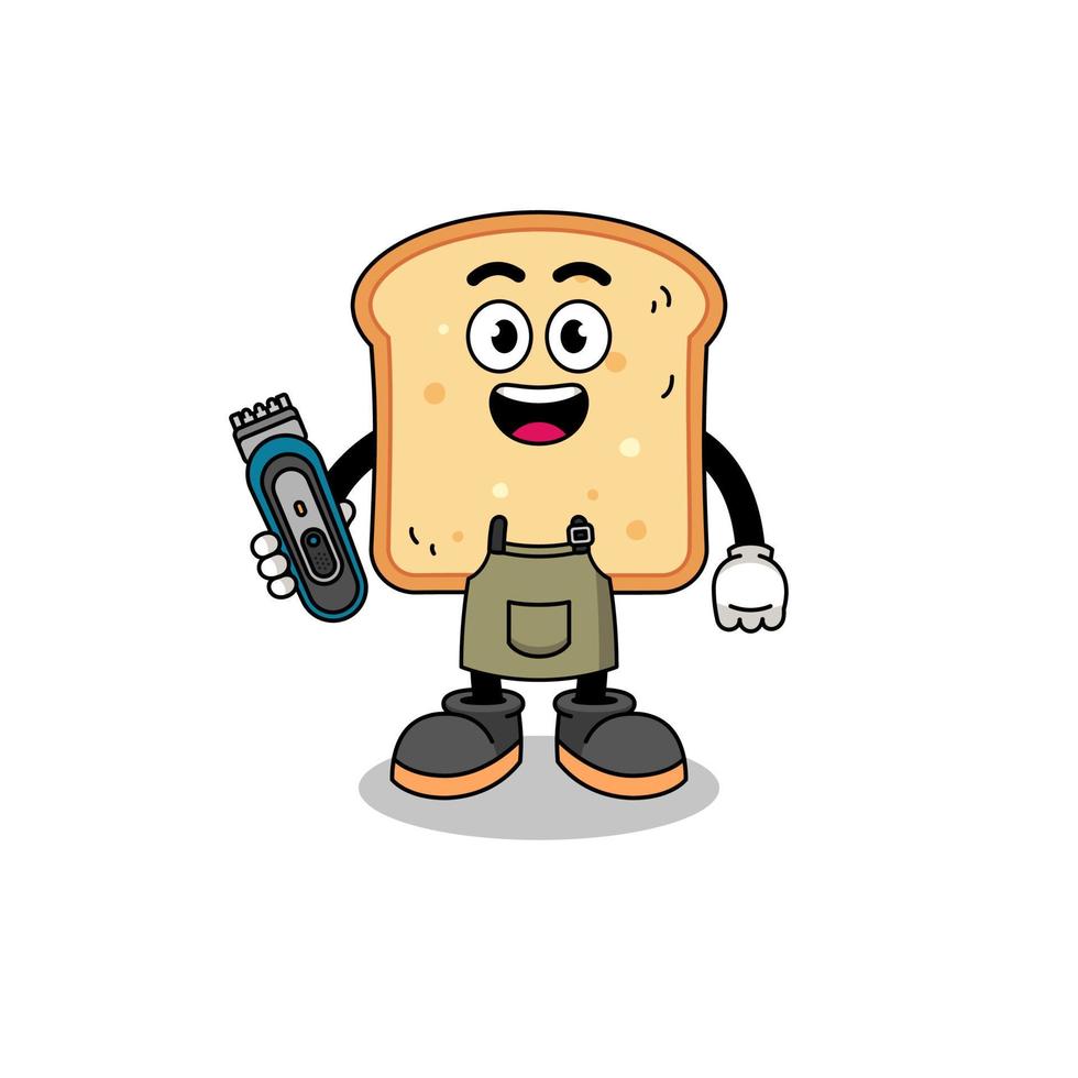 tekenfilm illustratie van brood net zo een kapper Mens vector