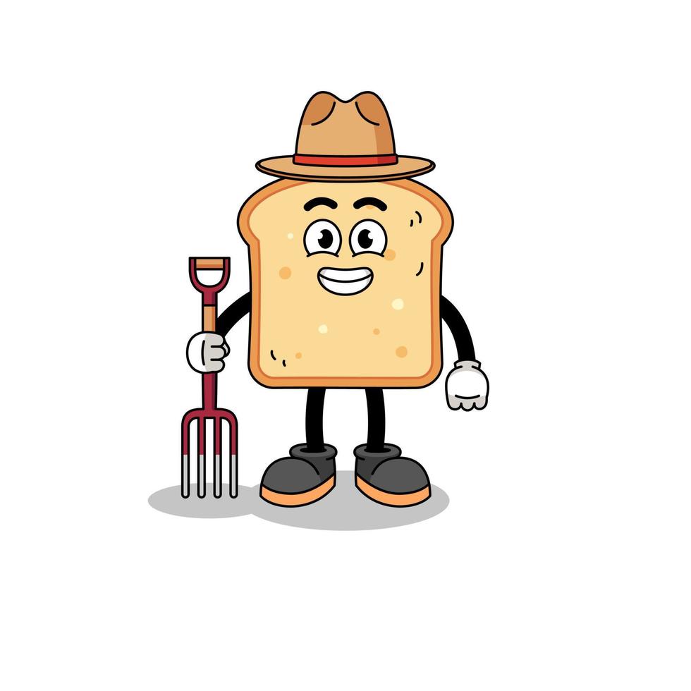 tekenfilm mascotte van brood boer vector