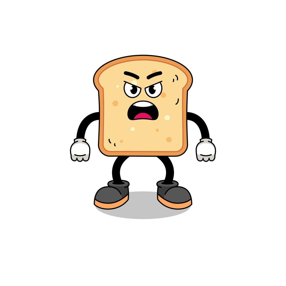 brood tekenfilm illustratie met boos uitdrukking vector