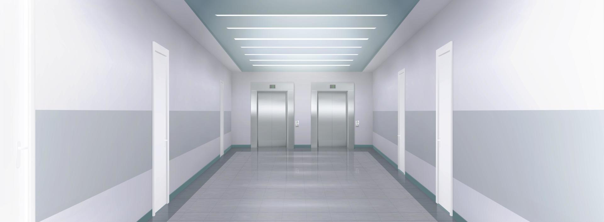 metaal lift deuren in kantoor, ziekenhuis, hotel vector