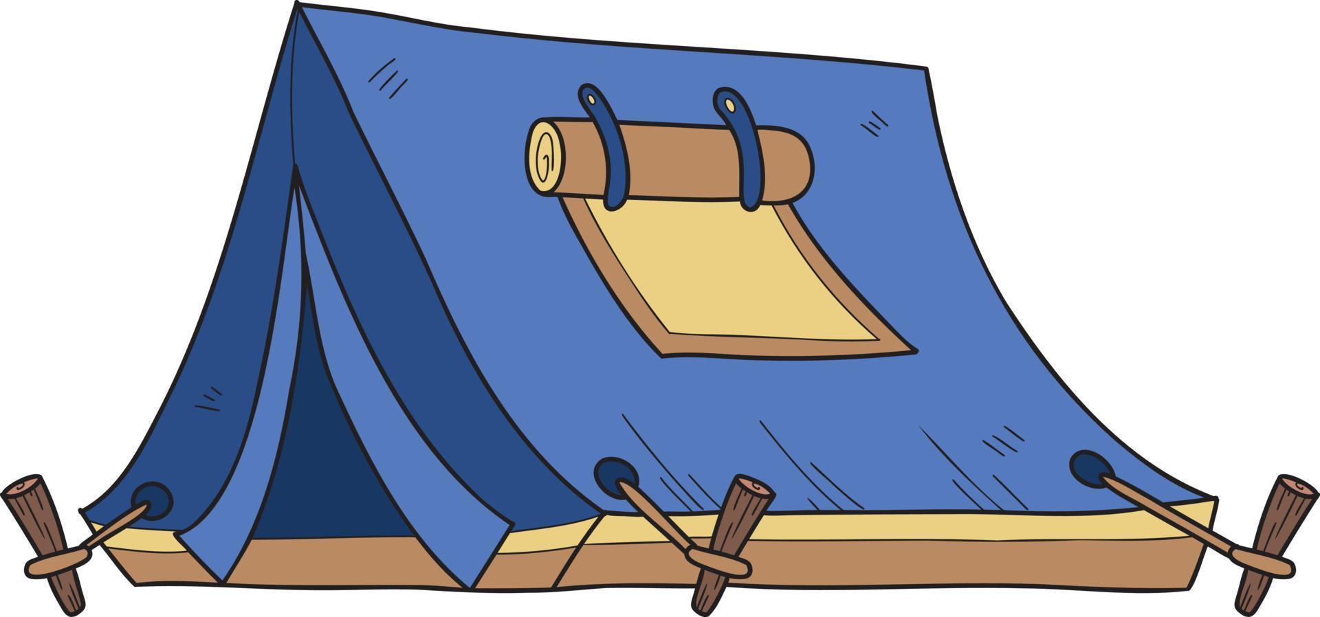 hand- getrokken tent voor camping illustratie in tekening stijl vector