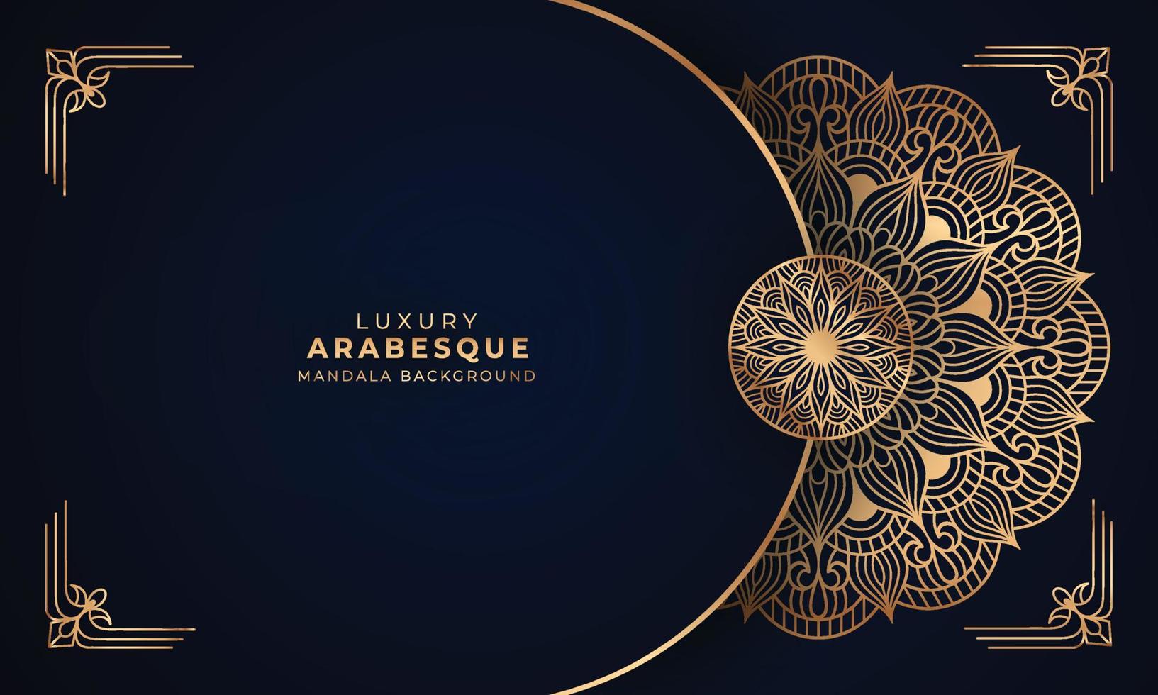 luxe mandala achtergrond met gouden arabesk patroon, decoratief sier- mandala voor uitnodiging kaart, boek omslag, poster, afdrukken vector