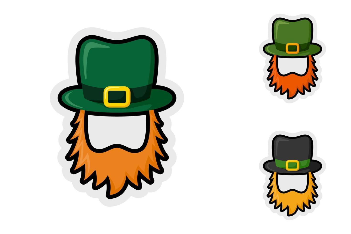 Notitie sticker reeks met elf van Ierse folklore hoed en baard vector