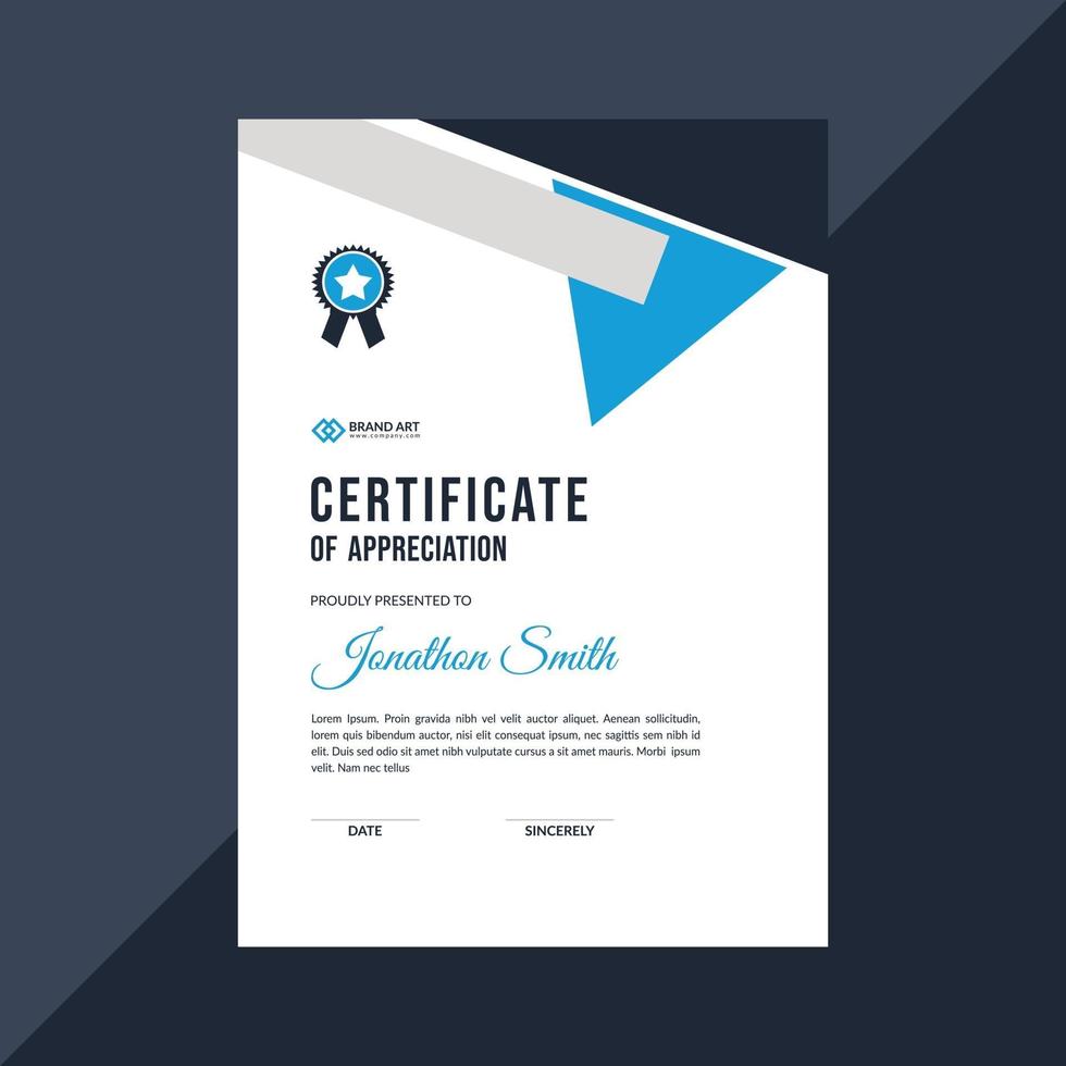 corporate certificaatsjabloon lay-out vector