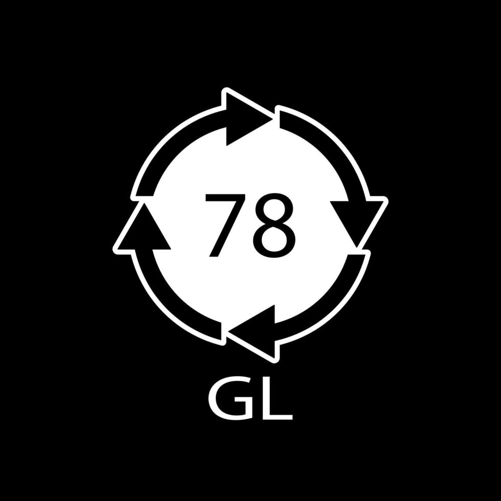 verzilverd glas. glas recycling code 78 gl. vector illustratie