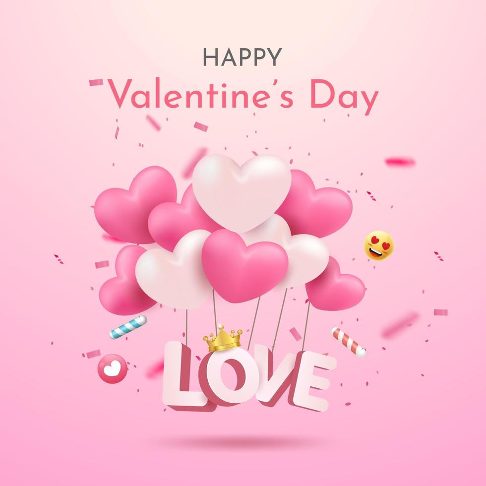 Valentijnsdag verkoop op roze achtergrond vector
